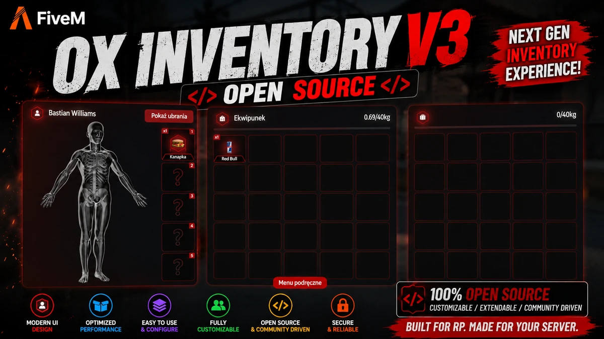 OX Inventory V3 FiveM | Open Source